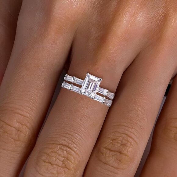 Aimilee Oval Cut Moissanite Diamond Wedding Ring S925 Size 6 - Picture 5 of 6